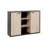 Opbergkast Capo 2 160x40x112cm - melamine - kastanje & zwart