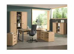 Opbergkast Capo 90x40x216cm - melamine - golden oak