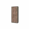 Opbergkast Pronto 90x40x216cm - melamine - bruin & zwart