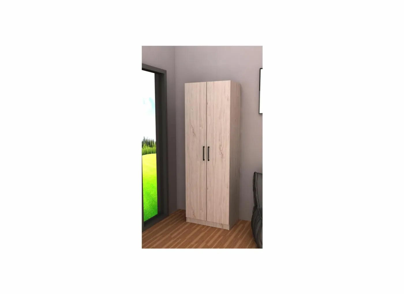 Opbergkast 60x40x180cm - decor - witte eik