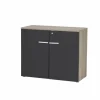 Opbergkast 93x42,5x77,6cm - melamine - zwart & nebraska