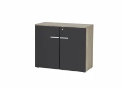 Opbergkast 93x42,5x77,6cm - melamine - zwart & nebraska