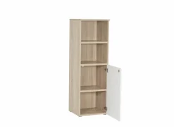 Opbergkast 46,5x42,5x141,6cm - melamine - olm & wit