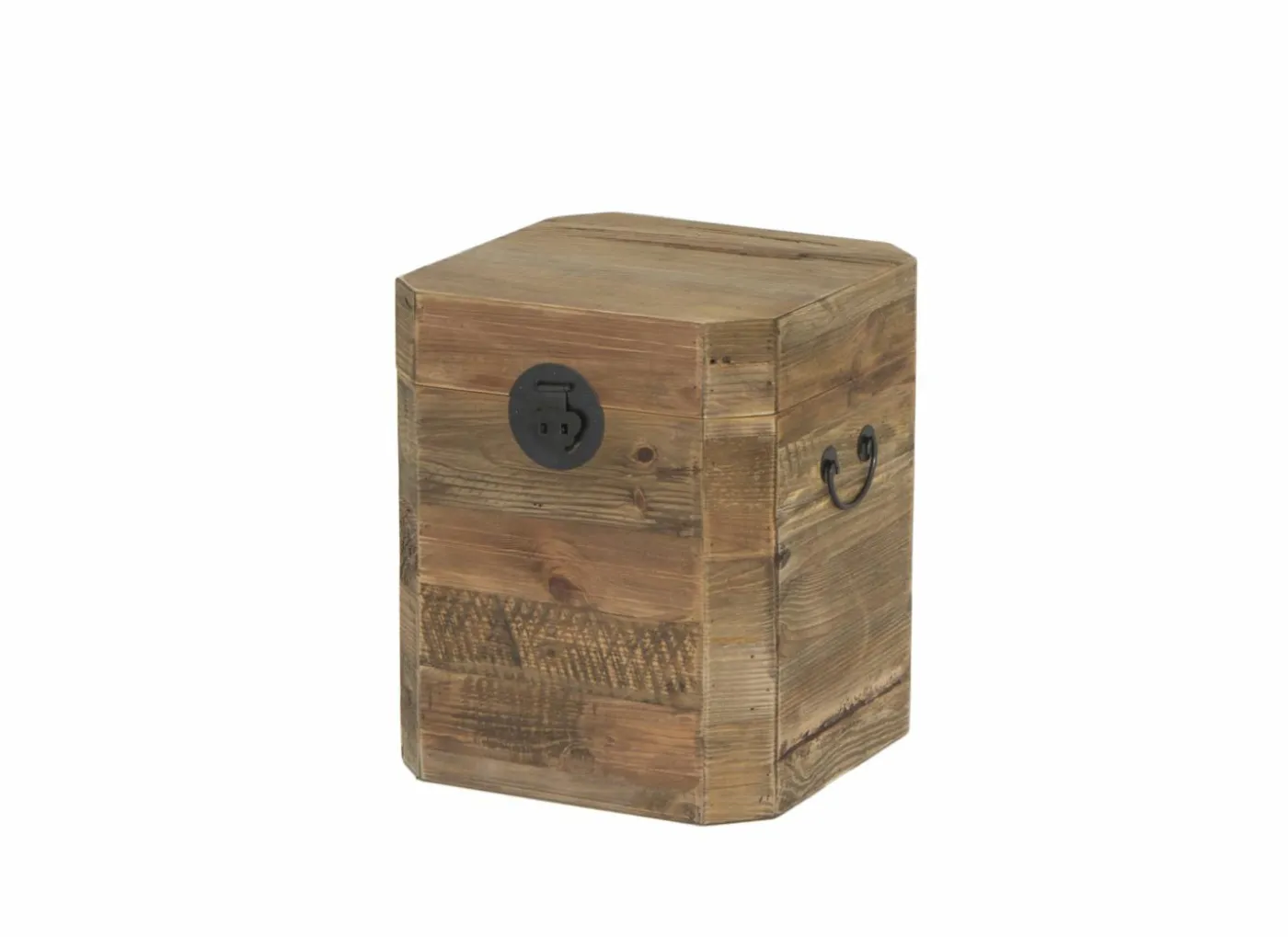 Opbergkoffer Mahjong 40x48x40cm - gerecycleerd den massief - naturel