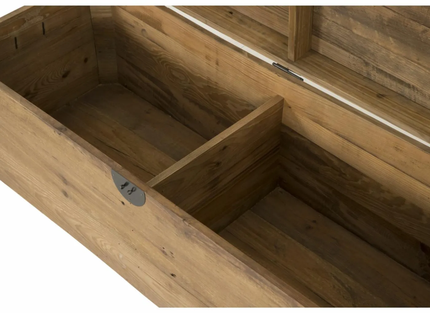 Opbergkoffer Opium 130x48x45cm - gerecycleerd den massief - naturel
