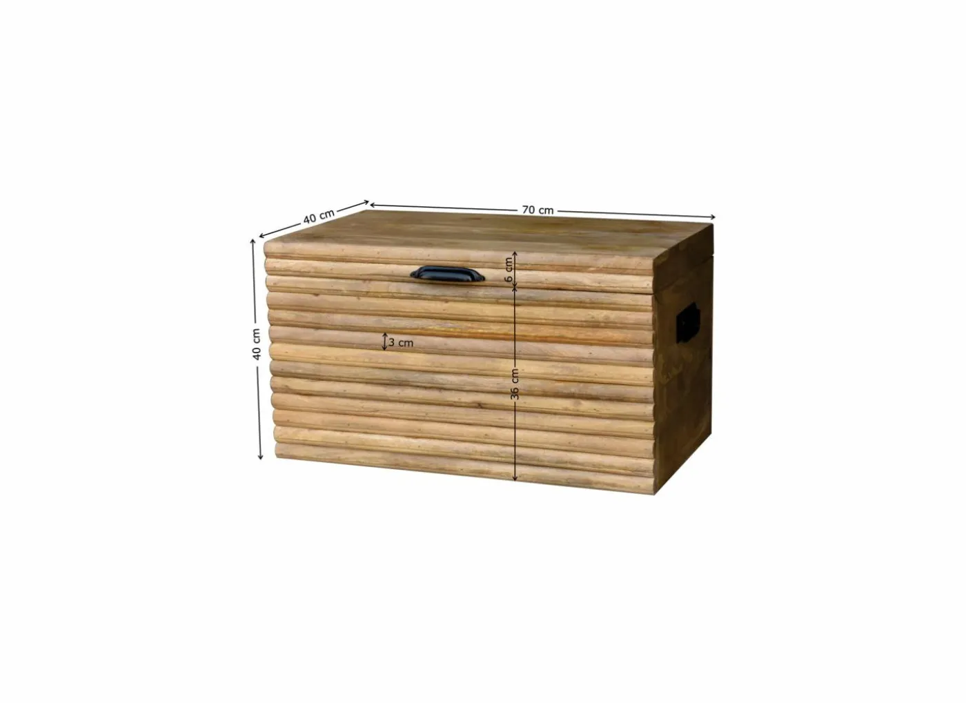 Opbergkoffer Soma 70x40x40cm - mango massief - naturel