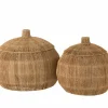 Opbergmand Dantya Ø55,5 & 45cm - jute - naturel set van 2