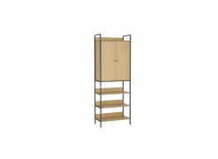Opbergrek Aware 80x40x222cm - melamine & metaal - eik