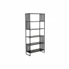 Opbergrek Mefisto 83x35x185cm - melamine - zwart