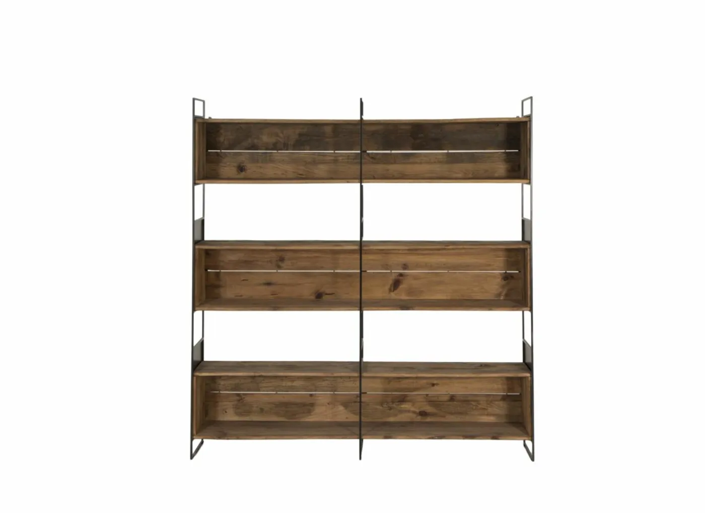 Opbergrek Opium 180,5x35x190cm - gerecycleerd den massief - naturel & zwart