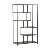 Opbergrek Tower 114x30x185cm - melamine - mat zwart
