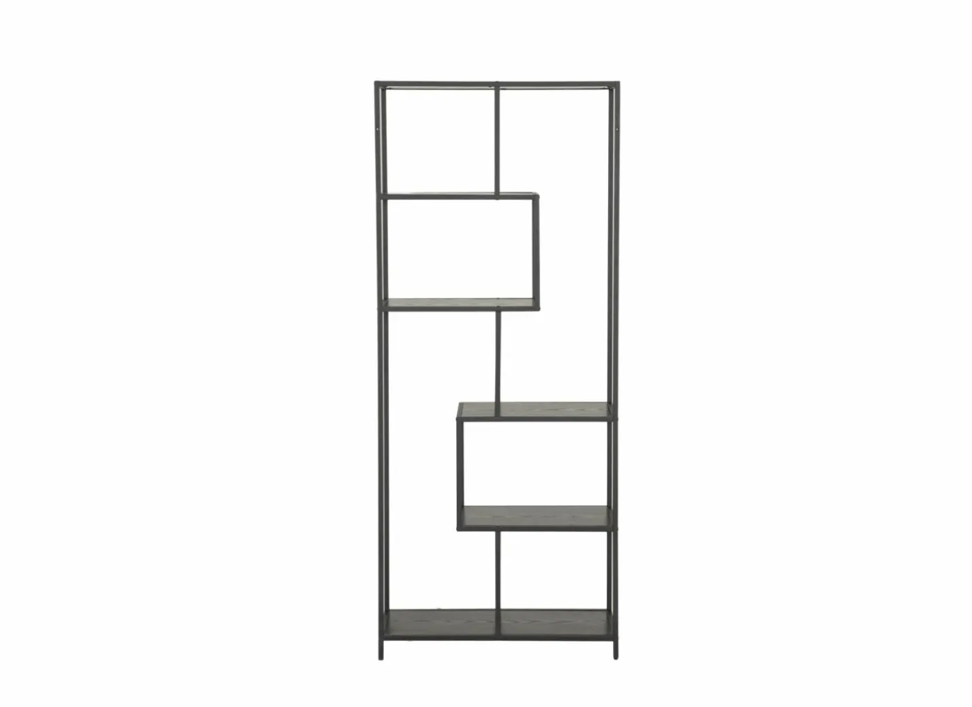 Opbergrek Tower 77x35x185cm - melamine & metaal - zwart