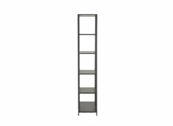 Opbergrek Tower 77x35x185cm - melamine & metaal - zwart