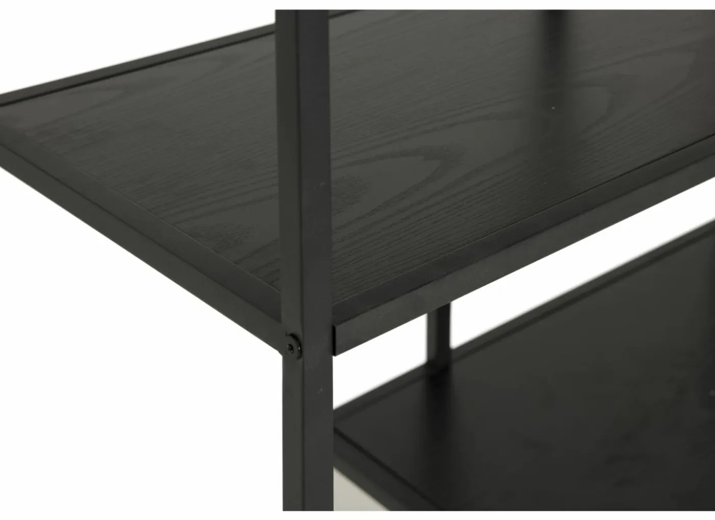 Opbergrek Tower 77x35x185cm - melamine & metaal - zwart