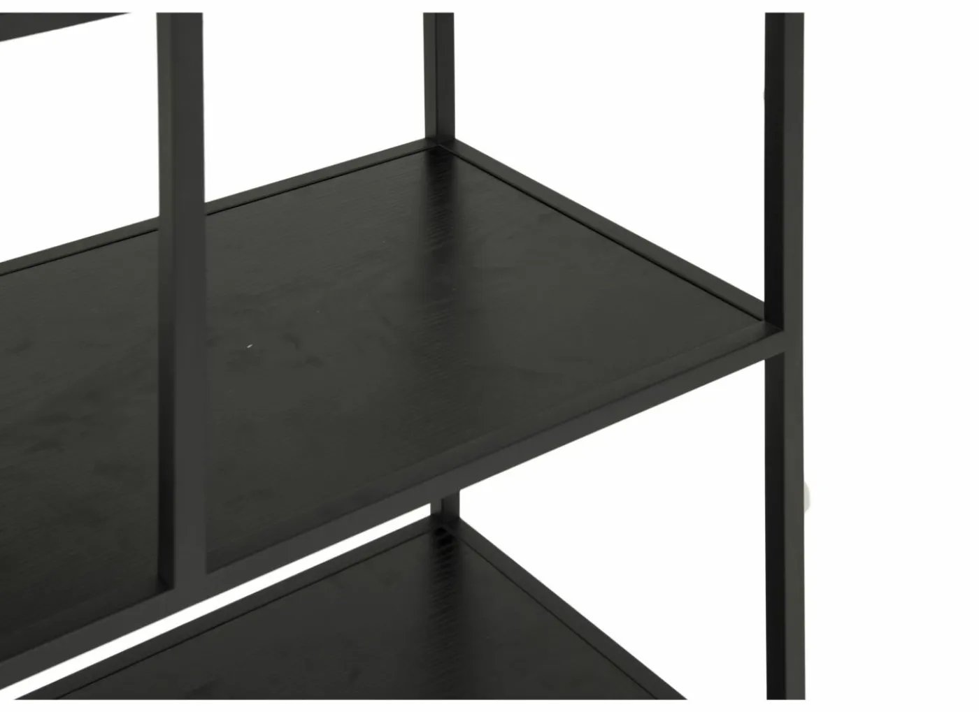 Opbergrek Tower 77x35x185cm - melamine & metaal - zwart