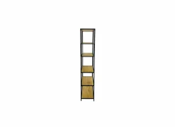 Opbergrek Tower 114x30x185cm - melamine & metaal - wild oak