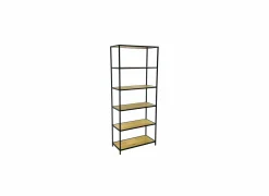 Opbergrek Tower 77x35x185cm - melamine & metaal - wild oak