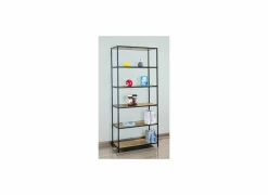 Opbergrek Tower 77x35x185cm - melamine & metaal - wild oak