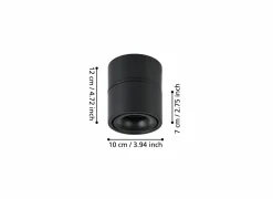 Opbouwspot Bohoyo 8W LED aluminium zwart