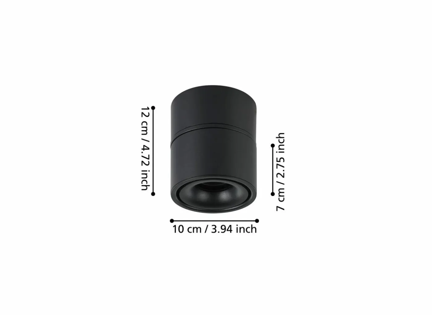 Opbouwspot Bohoyo 8W LED aluminium zwart