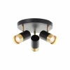 Opbouwspot Vigolo met 3 spots 5W GU10 - Ø29cm - metaal - zwart/goud