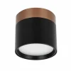 Opbouwspot 7W Ø7,5cm - aluminium - zwart & brons