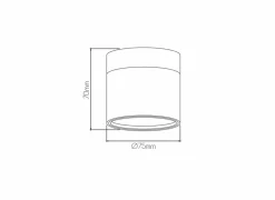 Opbouwspot 7W Ø7,5cm - aluminium - zwart & brons