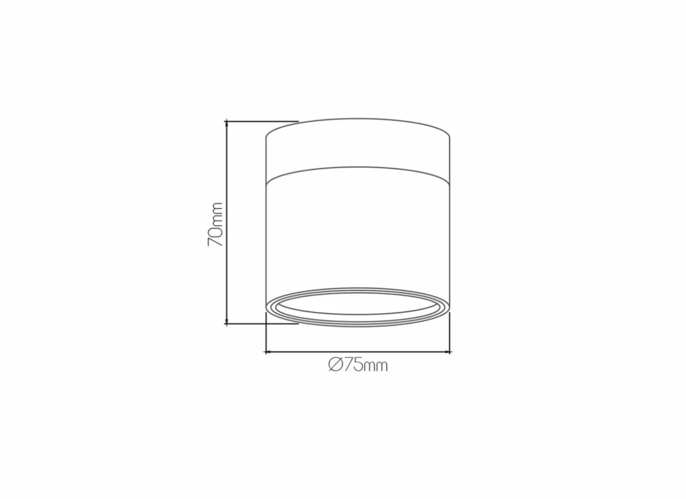 Opbouwspot 7W Ø7,5cm - aluminium - zwart & brons