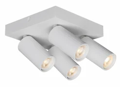 Opbouwspot 4xGU10 - aluminium - wit