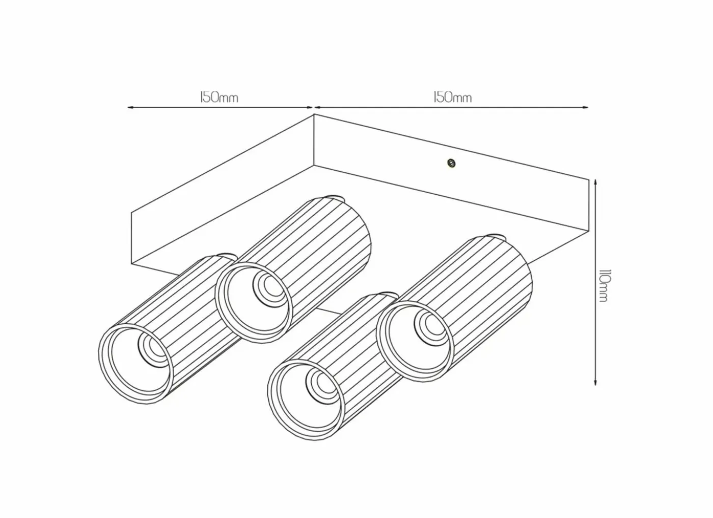Opbouwspot 4xGU10 - aluminium - zwart