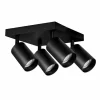 Opbouwspot 4xGU10 - aluminium - zwart