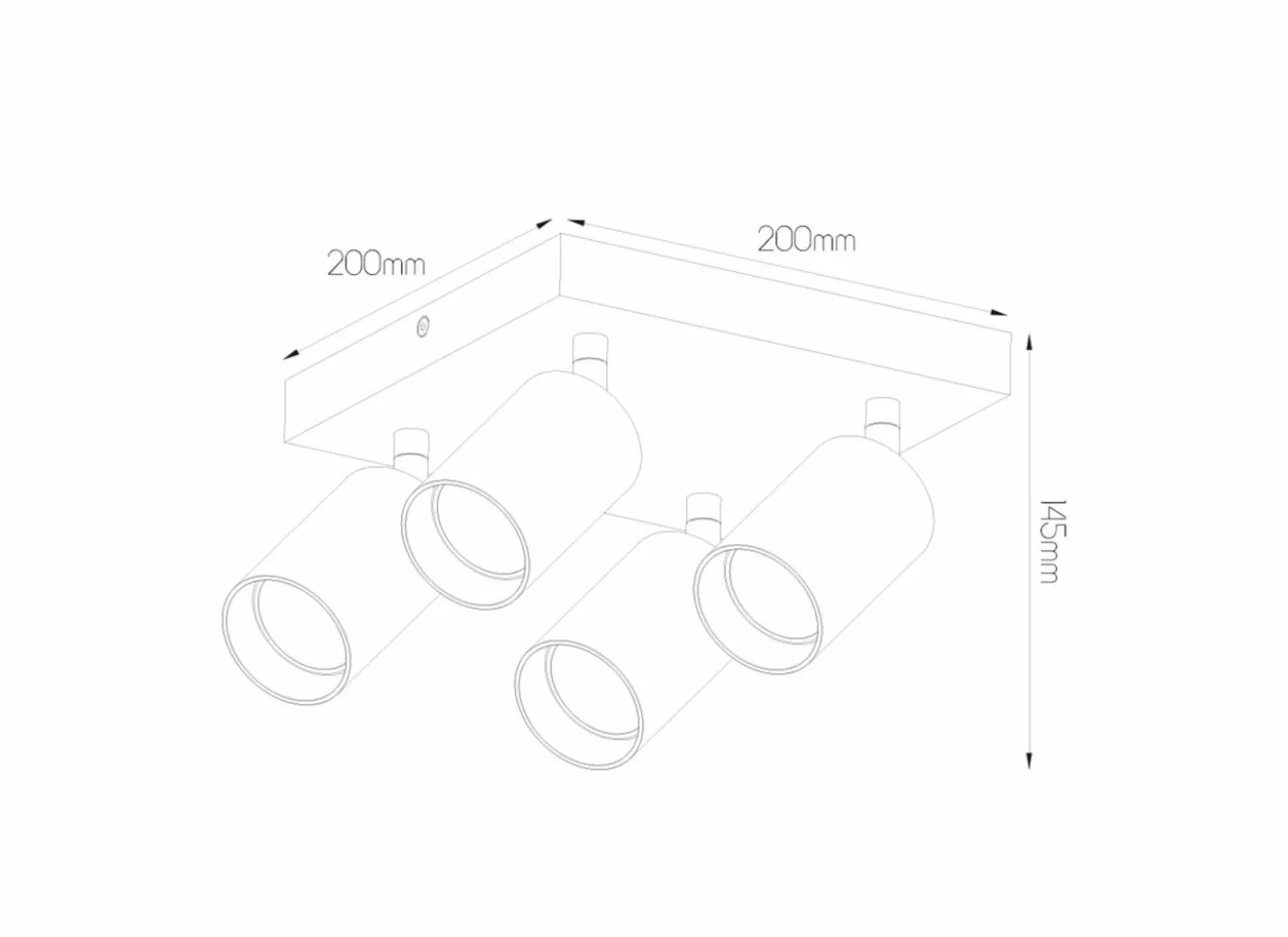 Opbouwspot 4xGU10 - aluminium - zwart