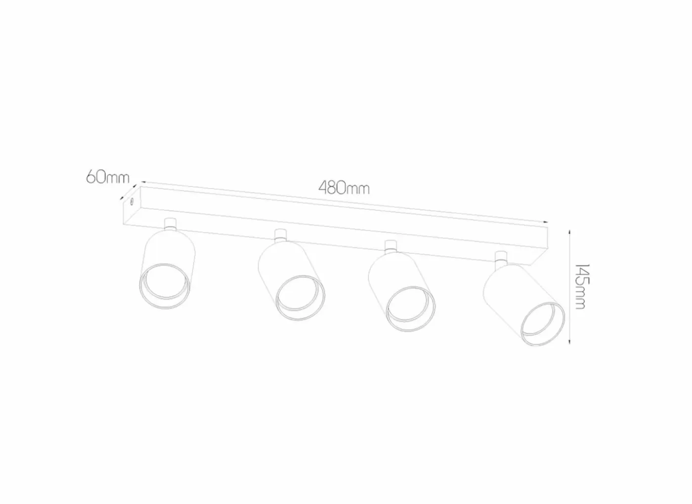 Opbouwspot 4xGU10 - aluminium - wit