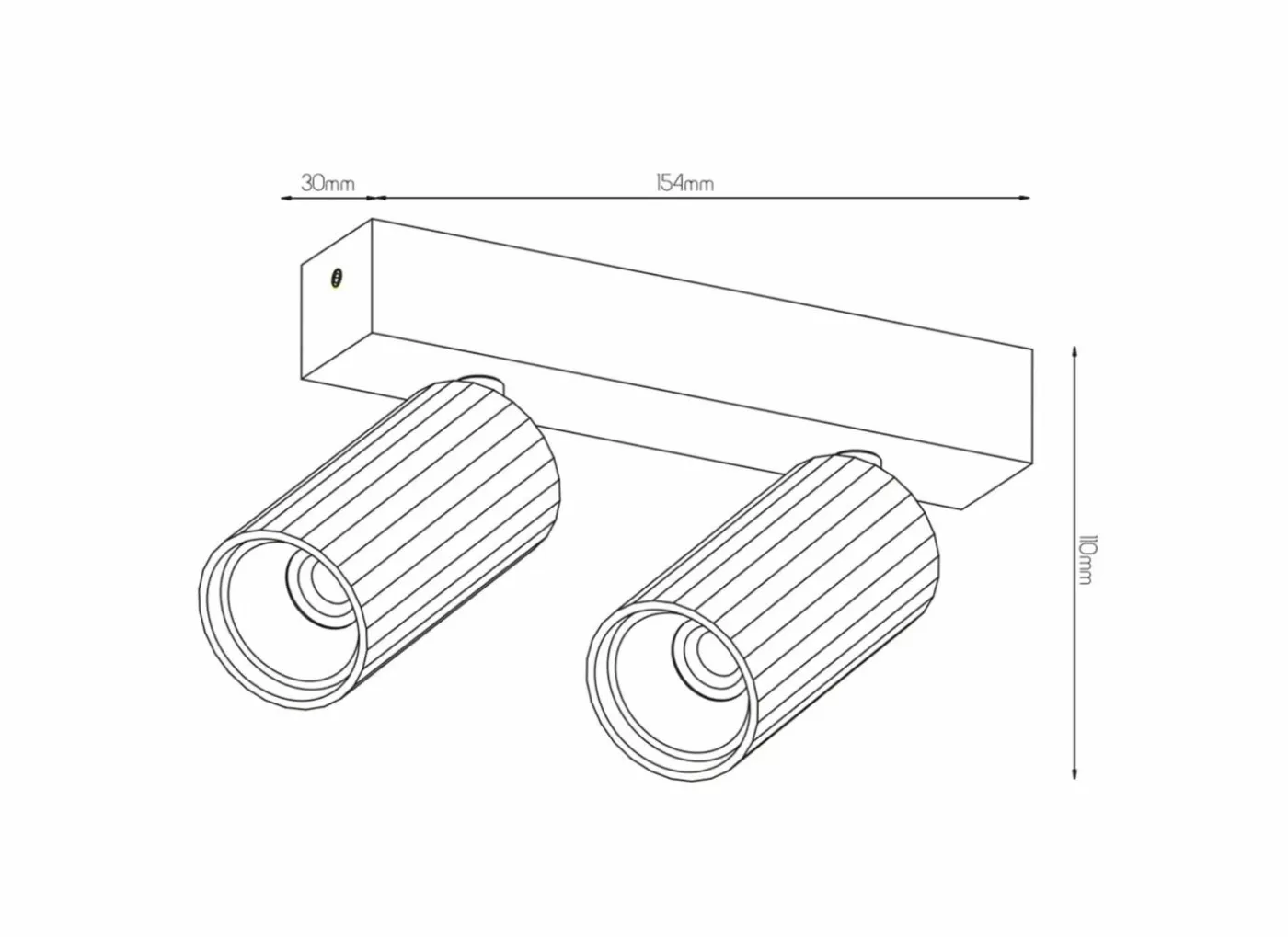 Opbouwspot 2xGU10 - aluminium - wit