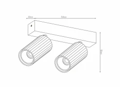 Opbouwspot 2xGU10 - aluminium - zwart