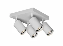 Opbouwspot 4xGU10 - aluminium - wit