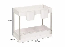 Organizer 2 niveaus 21,5x40,7x34cm - kunststof - beige