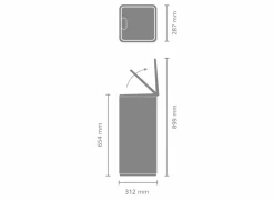 Pedaalemmer Bo Brabantia 30L - staal - soft beige