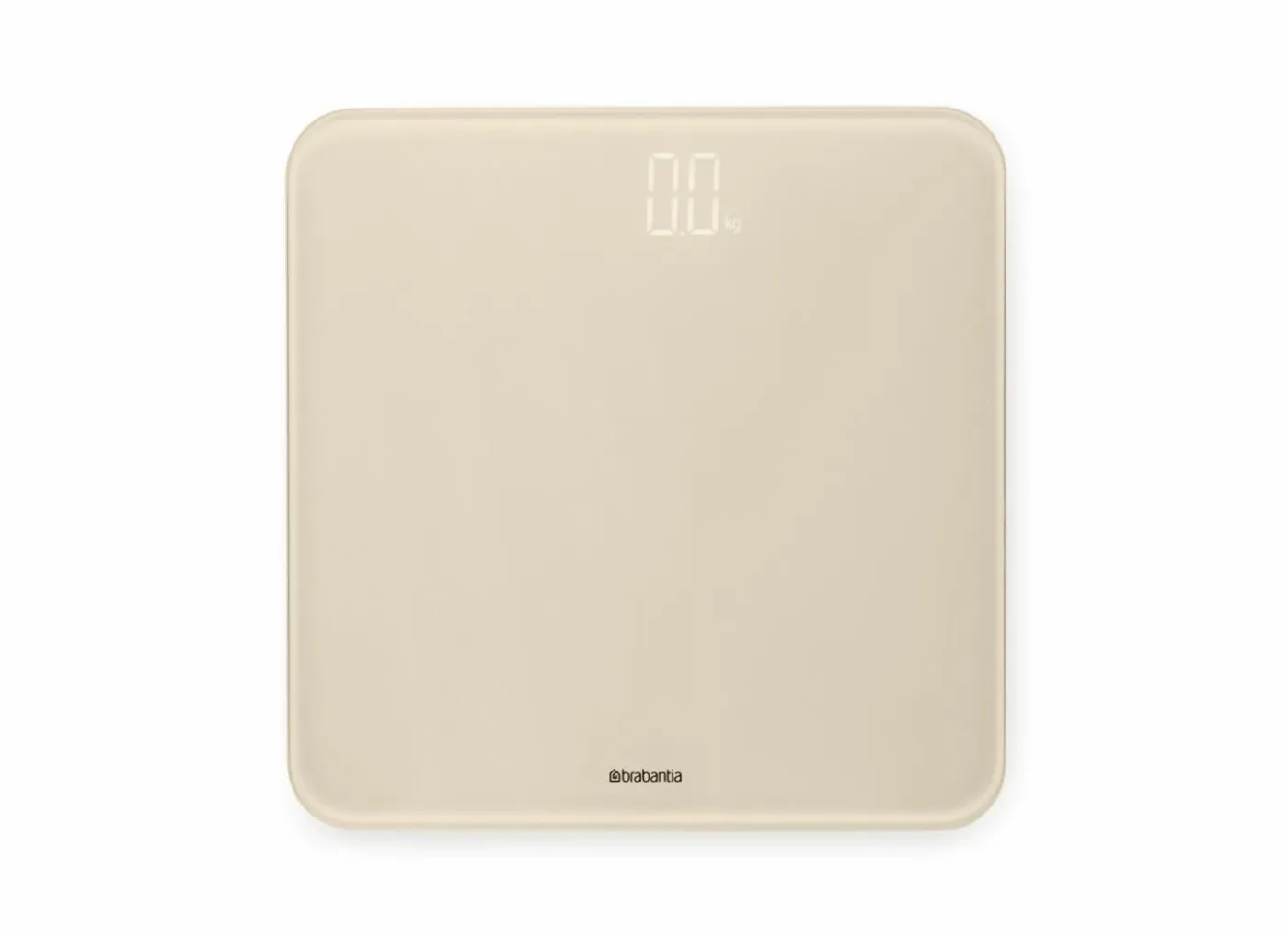 Personenweegschaal 28x28x3cm - glas - soft beige