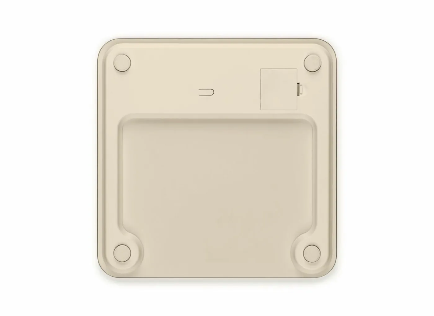 Personenweegschaal 28x28x3cm - glas - soft beige