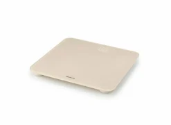 Personenweegschaal 28x28x3cm - glas - soft beige