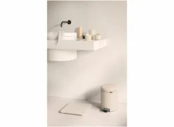 Personenweegschaal 28x28x3cm - glas - soft beige
