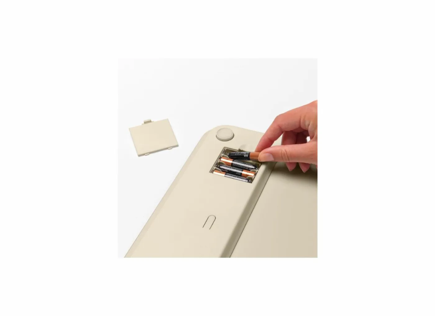 Personenweegschaal 28x28x3cm - glas - soft beige