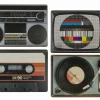 Placemat Record 29x44cm - kunststof - multicolor