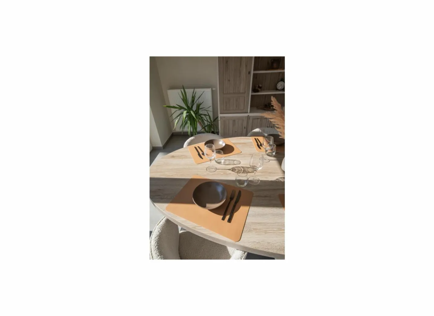 Placemat Togo 45x33cm - lederlook - indian tan
