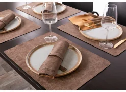 Placemat Truman  33x45cm - lederlook - koffie