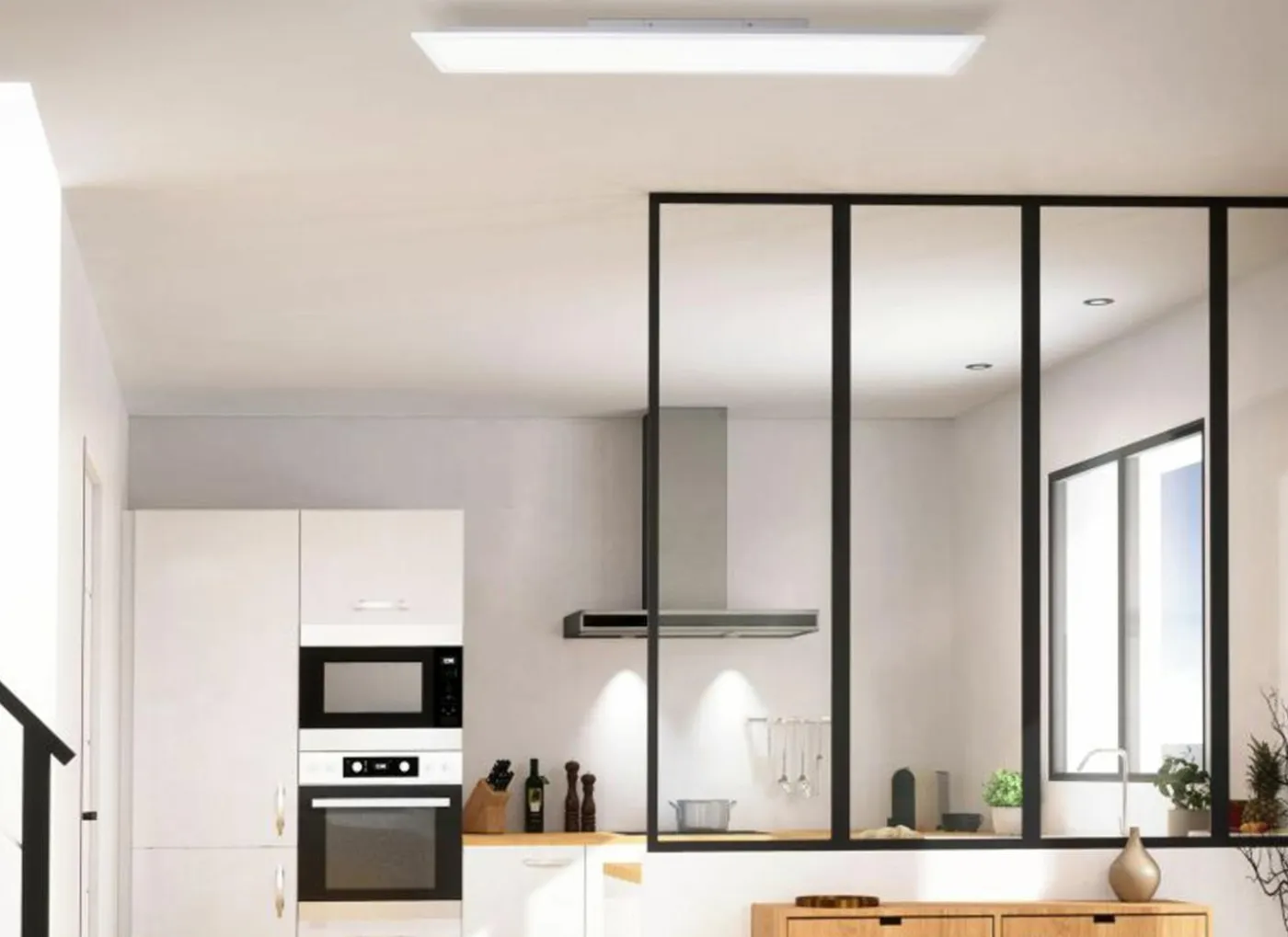 Plafondlamp Briston 100x25x5cm - kunststof & metaal - wit