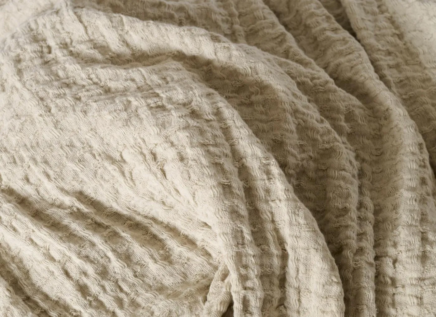 Plaid Biarritz 150x200cm - katoen - greige