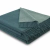 Plaid Teal-Green 130x170cm - kasjmier & wol - blauw & groen