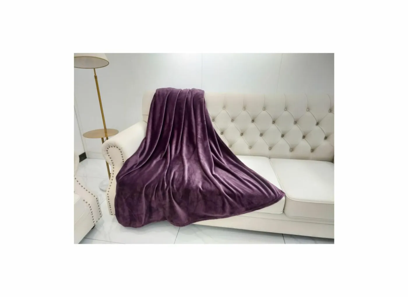 Plaid 220x240cm microvezel aubergine